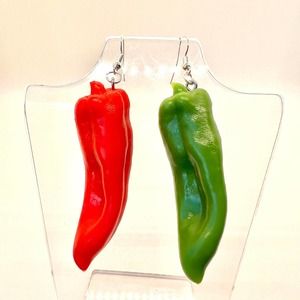 Jalapeno Pepper Earrings - Spicy Earrings - Vegetable Earrings - Food Earrings
